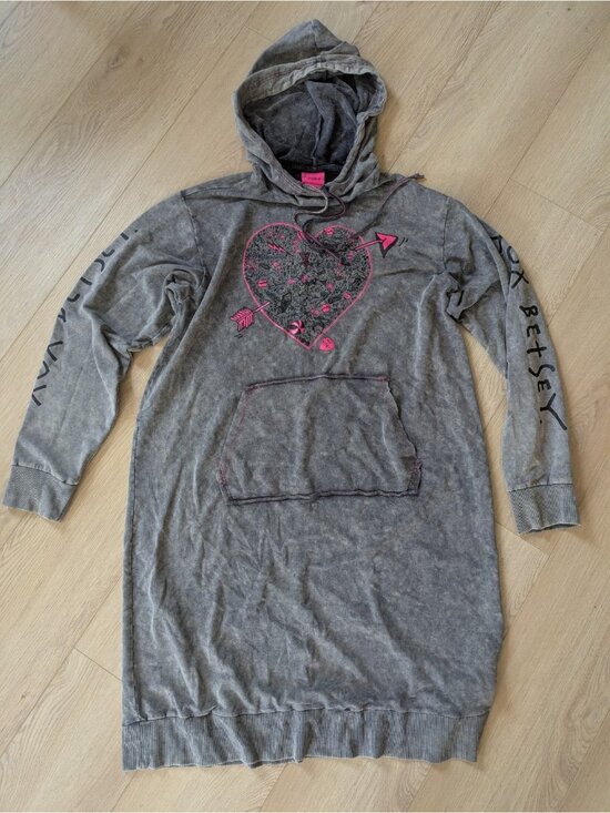 torrid Dresses & Skirts - torrid x betsey johnson hoodie sweatshirt dress xl 1 Y2K Acid Wash Grey Kawaii